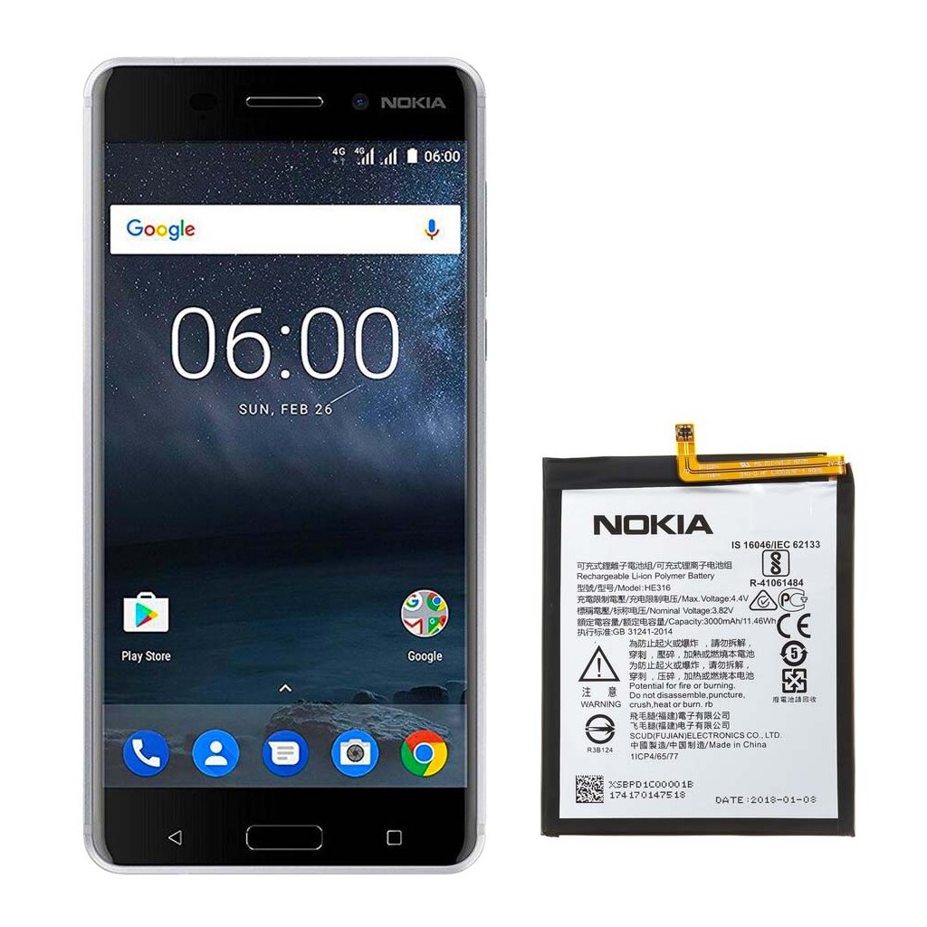 خرید و قیمت باتری نوکیا 6 Nokia 6 HE317 در تادیموفیکس
